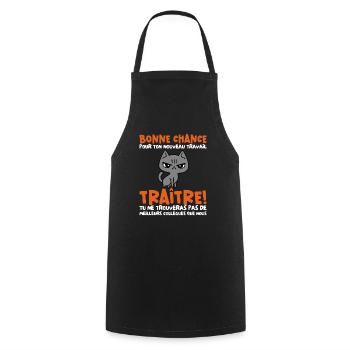 Départ Collègue Nouvel Emploi idée Cadeau Travail - Tablier de cuisine - noir - Devant - AI Model Male 185 dark (185cm)