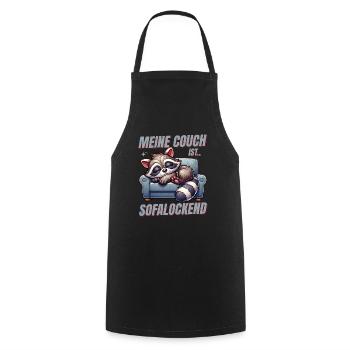 Funny raccoon to sleep & chill out - Cooking Apron - black - Front - AI Model Male 185 dark (185cm)
