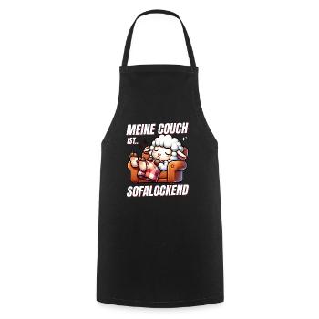 Funny sheep to sleep & chill - Cooking Apron - black - Front - AI Model Male 185 dark (185cm)