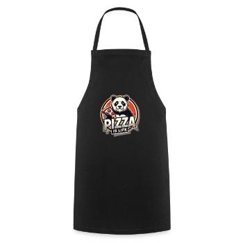 La pizza est la vie Panda - Tablier de cuisine - noir - Devant - AI Model Male 185 dark (185cm)