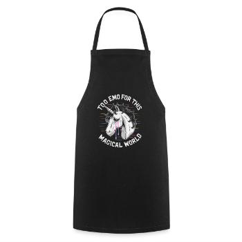 Emo Revival and Alternative Fashion for Scene Kids - Cooking Apron - black - Front - AI Model Male 185 dark (185cm)