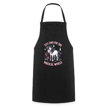 Emo Revival and Alternative Fashion for Scene Kids - Cooking Apron - black - Front - AI Model Male 185 dark (185cm)