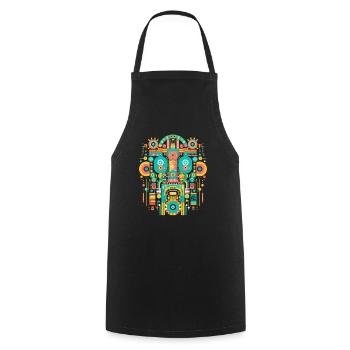 Dieu Maya Mythologie Maya Itzamna - Tablier de cuisine - noir - Devant - AI Model Male 185 dark (185cm)