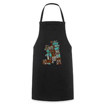 Dieu Maya Mythologie Maya Itzamna - Tablier de cuisine - noir - Devant - AI Model Male 185 dark (185cm)