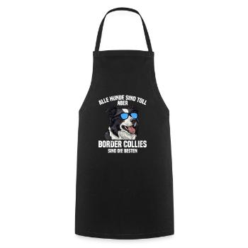 Border Collie ALLE HUNDE SIND TOLL BORDER COLLIES - Kochschürze - Schwarz - Vorne - AI Model Male 185 dark (185cm)