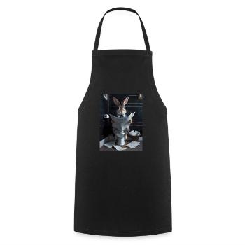 Kaninchen Toilette Zeitung lesen Geschenk - Kochschürze - Schwarz - Vorne - AI Model Male 185 dark (185cm)