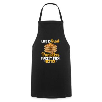 Pancake Breakfast Pancakes - Cooking Apron - black - Front - AI Model Male 185 dark (185cm)