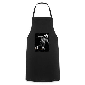 Panda Skaten Geschenk - Kochschürze - Schwarz - Vorne - AI Model Male 185 dark (185cm)