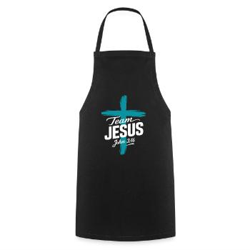 Team Jesus John 3:16 Christian Church - Cooking Apron - black - Front - AI Model Male 185 dark (185cm)