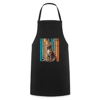 BENGAL CAT Vintage Bengal Cat Owner - Cooking Apron - black - Front - AI Model Male 185 dark (185cm)