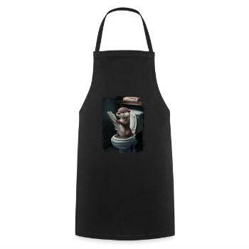 Otter-Toilette Geschenk - Kochschürze - Schwarz - Vorne - AI Model Male 185 dark (185cm)