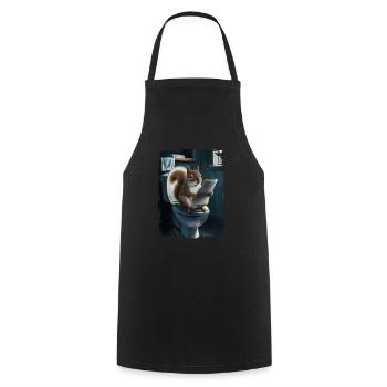 Eichhörnchentoilette Geschenk - Kochschürze - Schwarz - Vorne - AI Model Male 185 dark (185cm)