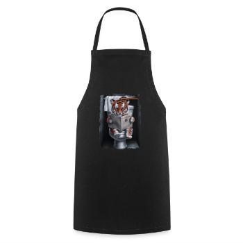 Tigertoilette Geschenk - Kochschürze - Schwarz - Vorne - AI Model Male 185 dark (185cm)