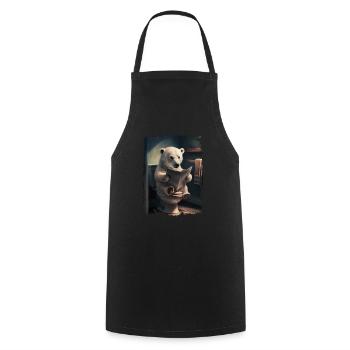Eisbär Polar Geschenk - Kochschürze - Schwarz - Vorne - AI Model Male 185 dark (185cm)