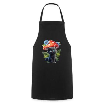 Mushroom hunting sites Never forget your morels - Cooking Apron - black - Front - AI Model Male 185 dark (185cm)