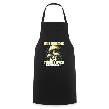 Lieux de chasse aux champignons qui conquièrent les champignons - Tablier de cuisine - noir - Devant - AI Model Male 185 dark (185cm)