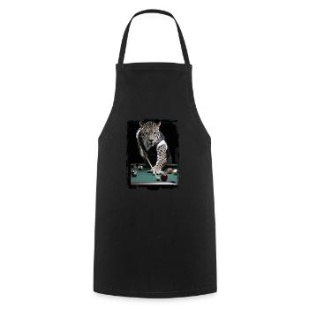Jaguar spielt Billard Geschenk - Kochschürze - Schwarz - Vorne - AI Model Male 185 dark (185cm)