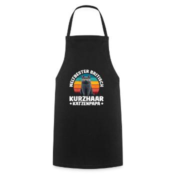 Cat Dad WORLD'S BEST BRITISH SHORTHAIR CAT DAD - Cooking Apron - black - Front - AI Model Male 185 dark (185cm)