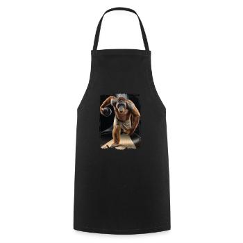 Orang-Utan spielt Bowling Geschenk - Kochschürze - Schwarz - Vorne - AI Model Male 185 dark (185cm)