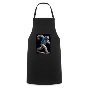 Faultier spielt Bowling Geschenk - Kochschürze - Schwarz - Vorne - AI Model Male 185 dark (185cm)