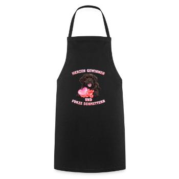 Newfie GAGNER LES CŒURS ET ÉCRASER LES PETS - Tablier de cuisine - noir - Devant - AI Model Male 185 dark (185cm)