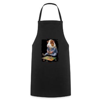 Meerschweinchen spielen PuzzleGeschenk - Kochschürze - Schwarz - Vorne - AI Model Male 185 dark (185cm)
