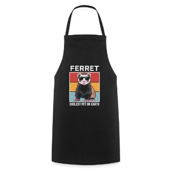 Ferret Coolest Pet On Earth Retro Sunglasses - Cooking Apron - black - Front - AI Model Male 185 dark (185cm)