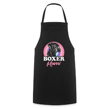 BOXER MAMI Deutscher Boxer Hund Besitzerin - Kochschürze - Schwarz - Vorne - AI Model Male 185 dark (185cm)