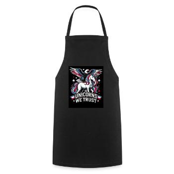 Patriotisme magique Licorne américaine États-Unis - Tablier de cuisine - noir - Devant - AI Model Male 185 dark (185cm)
