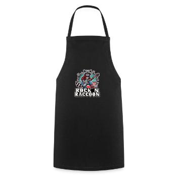 Wild side with our Rock N' Raccoon - Cooking Apron - black - Front - AI Model Male 185 dark (185cm)