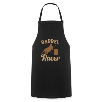 Cheval de course de barils de rodéo - Tablier de cuisine - noir - Devant - AI Model Male 185 dark (185cm)
