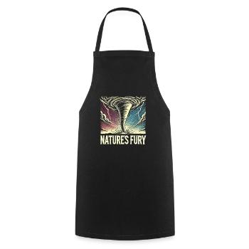Experience the fascinating world of tornado hunting - Cooking Apron - black - Front - AI Model Male 185 dark (185cm)