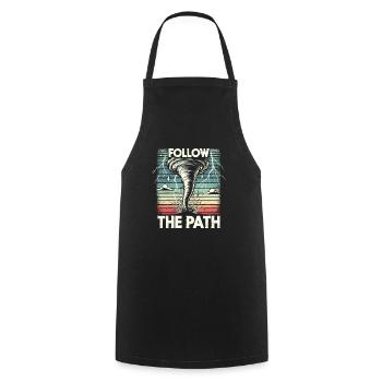 Experience the fascinating world of tornado hunting - Cooking Apron - black - Front - AI Model Male 185 dark (185cm)