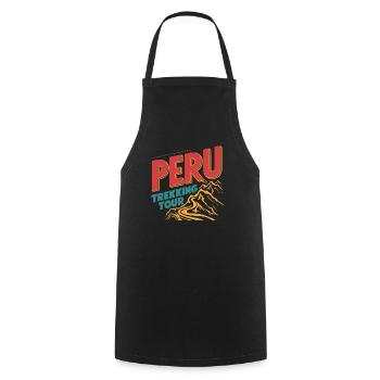 Pérou Trekking Aventure Paysage de montagne - Tablier de cuisine - noir - Devant - AI Model Male 185 dark (185cm)