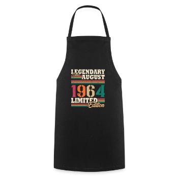 Vintage 1964 August Retro Birthday Gift - Cooking Apron - black - Front - AI Model Male 185 dark (185cm)