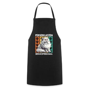 CHAT PERSAN SERVICE PERSONNEL Drôle Persan - Tablier de cuisine - noir - Devant - AI Model Male 185 dark (185cm)