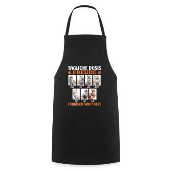 Cat Mom DAILY DOSE OF JOY TURKISH VAN - Cooking Apron - black - Front - AI Model Male 185 dark (185cm)
