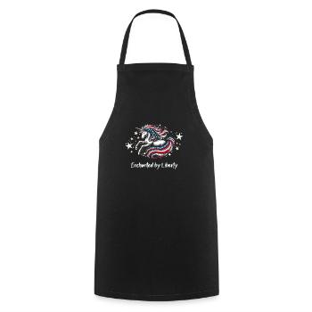 Magical Patriotism American Unicorn USA - Cooking Apron - black - Front - AI Model Male 185 dark (185cm)