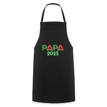PAPA 2025 Father-to-be Soon Dad Funny - Cooking Apron - black - Front - AI Model Male 185 dark (185cm)