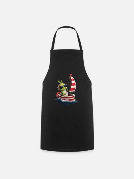 Obst Drachenfrucht Bootfahren Geschenk - Kochschürze - Schwarz