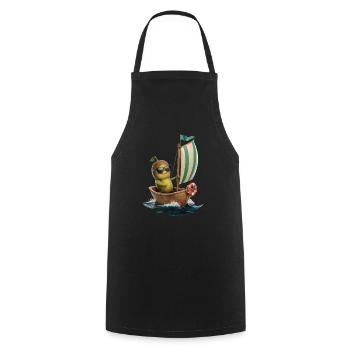 Frucht Kiwi Bootfahren Geschenk - Kochschürze - Schwarz - Vorne - AI Model Male 185 dark (185cm)