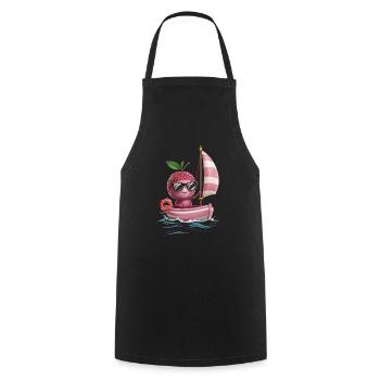 Frucht Litschi Bootfahren Geschenk - Kochschürze - Schwarz - Vorne - AI Model Male 185 dark (185cm)