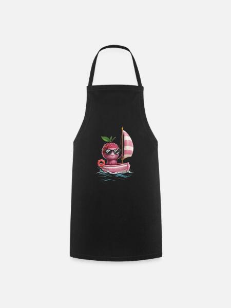 Frucht Litschi Bootfahren Geschenk - Kochschürze - Schwarz