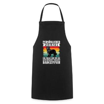 Newfie PERSONAL STALKER FOLLOW YOU TO THE BATHROOM - Cooking Apron - black - Front - AI Model Male 185 dark (185cm)