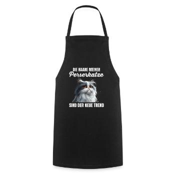 Maman chat LES POILS DE MON CHAT PERSAN SONT À LA MODE - Tablier de cuisine - noir - Devant - AI Model Male 185 dark (185cm)