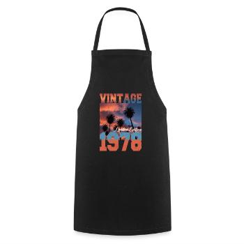 1978 Vintage Édition Limitée Palmiers Né en 1978 - Tablier de cuisine - noir - Devant - AI Model Male 185 dark (185cm)