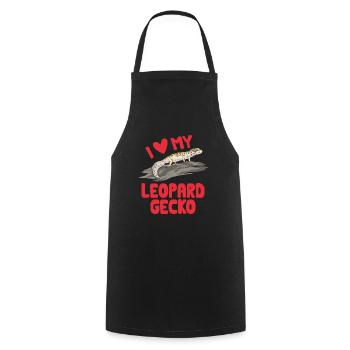Leopard Gecko Reptile Pet Gecko - Cooking Apron - black - Front - AI Model Male 185 dark (185cm)