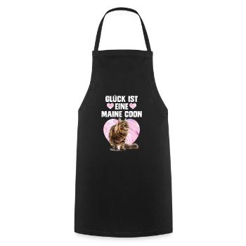 Maine Coon Lover LUCK IS A MAINE COON - Cooking Apron - black - Front - AI Model Male 185 dark (185cm)
