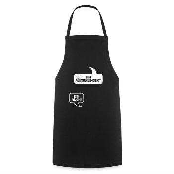 Pregnant I'M STARVING TOO! Fun - Cooking Apron - black - Front - AI Model Male 185 dark (185cm)