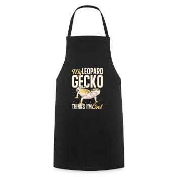 Leopard Gecko Reptile Pet Gecko - Cooking Apron - black - Front - AI Model Male 185 dark (185cm)
